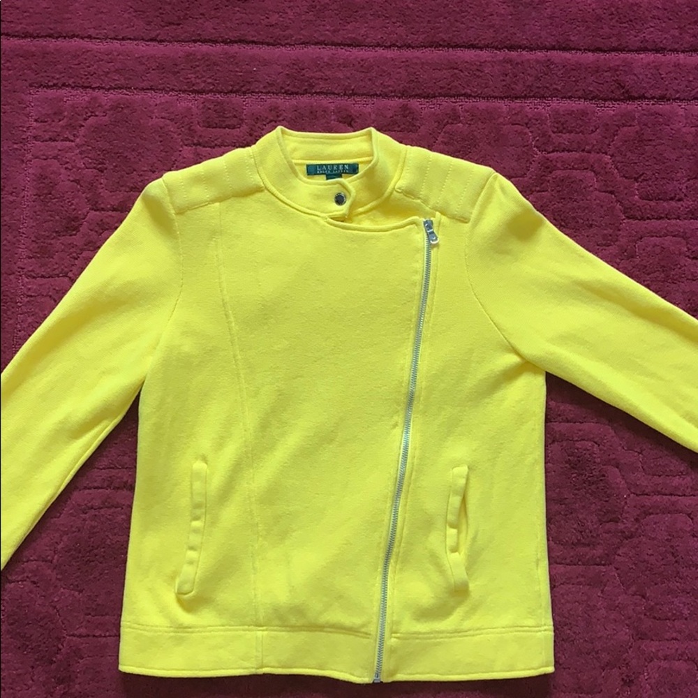 Ralph Lauren zip up motorcycle jacket top sz me